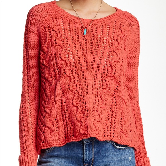 ❌SOLD❌BNWT Free People Cross Cable Sweater - Picture 1 of 8